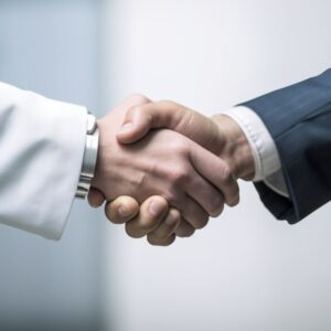 Close-up of business handshake sealing formal agreement