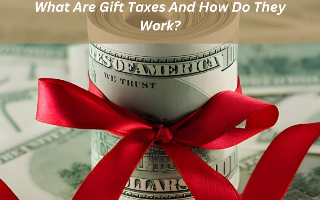 Roll of US dollar bills tied with red ribbon illustrating gift tax concept.